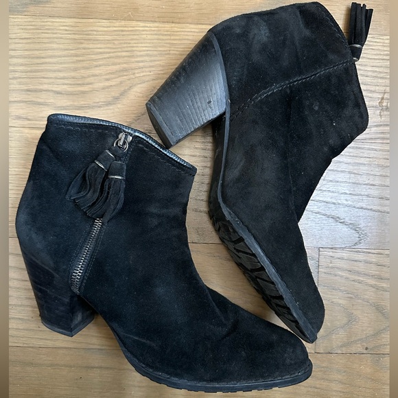Stuart Weitzman Black Suede Ankle Booties - Picture 1 of 3
